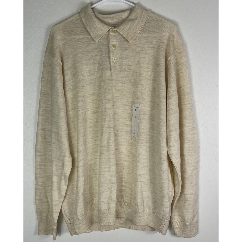 Turnbury Men’s Extra Fine Merino Wool Popover Sweater L Grandpa Literary Preppy